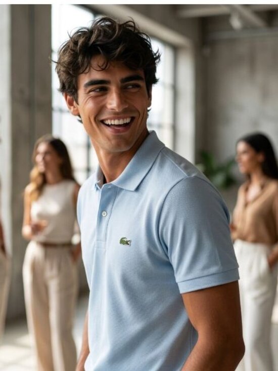 Lacoste Other - Lacoste Men Size 6 US L/XL Polo Light Blue Cotton Solid Iconic Investment Rare